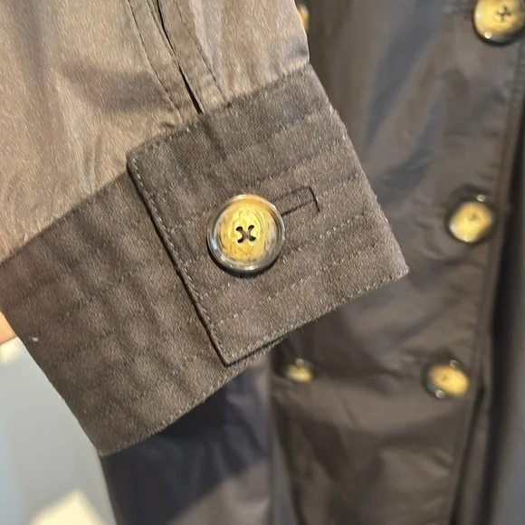 Sonia Rykiel black double breasted trench coat/raincoat size large - Picture 9 of 12